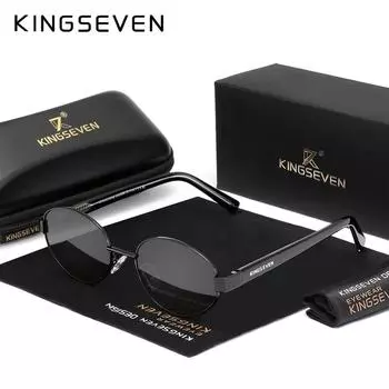 KINGSEVEN Модные овальные солнцезащитные очки для мужчин и женщин UV400 Защита глаз в ретро-сплавной оправе Солнцезащитные очки для вождения и отдыха на природе