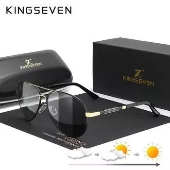KINGSEVEN новые модные мужские алюминиевые солнцезащитные очки поляризационные солнцезащитные очки для рыбалки и вождения брендовые мужские UV400 фотохромные линзы мужские M