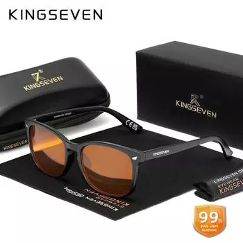 Kingseven Очки Anti-Blueray для мужчин/женщин, телефонов, компьютеров, 99% блокирующих синий цвет, очки для студентов, ультралегкие аксессуары Daliy оранжевый