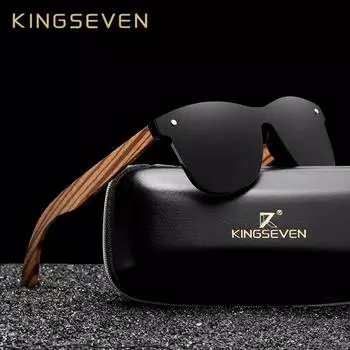 KINGSEVEN Поляризованные квадратные солнцезащитные очки для мужчин и женщин Зебра в деревянной оправе с зеркалом с плоскими линзами для вождения UV400 M