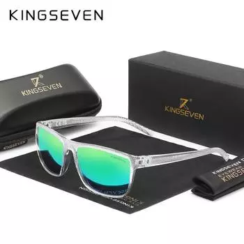 KINGSEVEN Прозрачные солнцезащитные очки для женщин, модные поляризованные, блокирующие УФ-излучение, очки для защиты глаз от солнца, праздничные очки