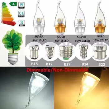 Kingso E12 220 В с регулируемой яркостью 10 Вт светодиодная люстра SMD с пламенем свечи