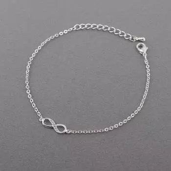 Kinitial браслет-цепочка с номером 8, браслеты-цепочки с фианитом бесконечности для женщин и мужчин, браслеты дружбы, богемные очаровательные ювелирные изделия