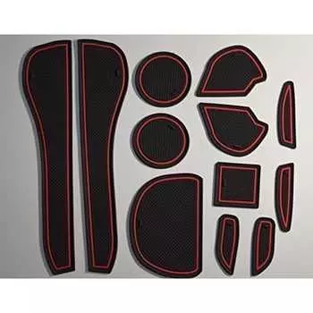 KINMEI Nissan Juke JUKE YF15 Текущая модель Красный Специальный дизайн Внутренний карман двери Коврик Держатель для напитков Противоскользящее Нескользящее Защита места для хранения NISSAN