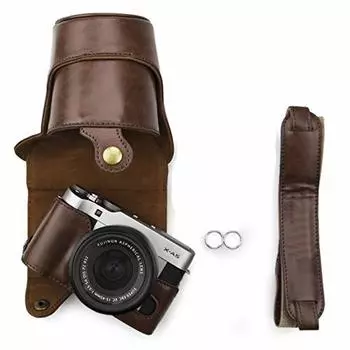 kinokoo FUJIFILM Mirrorless SLR XA5 Dedicated Camera Case Camera Back PU Leather Lightweight with Tripod Hole and Shoulder Strap X-A3 / (Coffee)