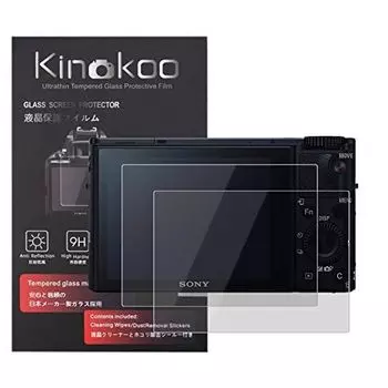 kinokoo LCD Protective Film for SONY Digital Camera Cybershot Set of 2 Thickness Hardness 9H High Transmittance Fingerprint Resistant tempered glass