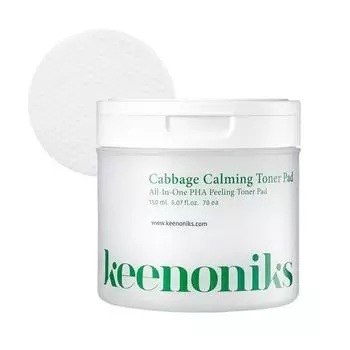 Kinonics Cabbage Calming Toner Pad 70р, 150мл, 1 шт, 70 шт Популярная корейская косметика