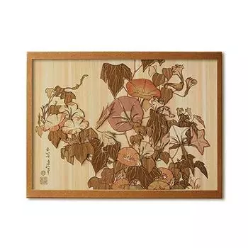 KINOWA Glory and Rain Деревянная картина Оригинальный набор ручной работы Коллекция произведений искусства «Цветы и птицы» Хокусая Сделано в Японии «Утренняя лягушка» Укиё-э