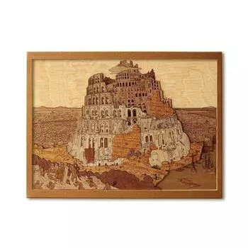 KINOWA из набора для живописи по дереву, оригинальный набор ручной работы Шедевр Брейгеля, сделано в Японии Вавилонская башня