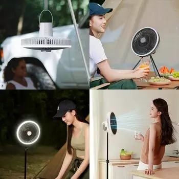 KINSCOTER 10000mAh уличный вентилятор для кемпинга, 11-дюймовый большой потолочный вентилятор со светодиодной подсветкой, многофункциональный вентилятор-охладитель с циркуляцией воздуха