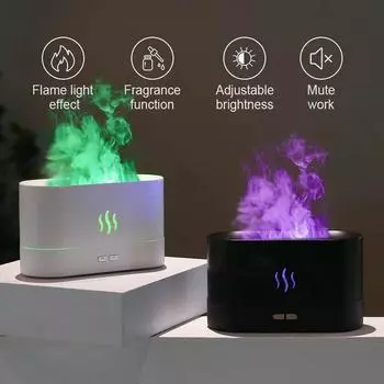 KINSCOTER Aroma Diffuser Увлажнитель воздуха Ультразвуковой генератор холодного тумана Fogger Светодиодная лампа с эфирным маслом и пламенем Дифузор