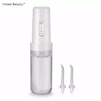 Kinsei Beauty 200 мл ирригатор для полости рта, стоматологическая водоструйная нить, USB аккумуляторная портативная водяная нить для отбеливания зубов, 4 режима, зубная нить белый