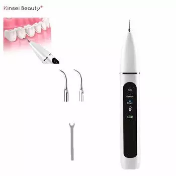 Kinsei Beauty 3 Mode Домашний ультразвуковой прибор для удаления зубного камня Электрический портативный скалер для удаления зубного камня Sonic Remover Удаление пятен дыма и зубного налета белый