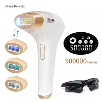 Kinsei Beauty Лазерная машина для удаления волос IPL 500000 Flash Эпилятор для женщин Перманентный эпилятор для удаления волос Эпилятор для тела Бикини Электрический депилятор