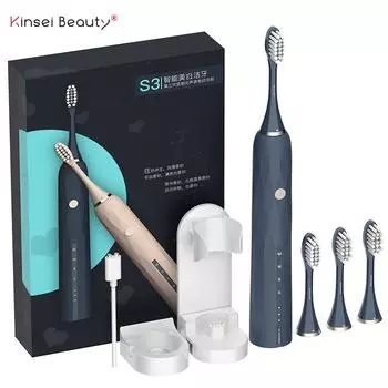 Kinsei Beauty Магнитная левитация Электрическая зубная щетка для пары Зарядка Умная звуковая зубная щетка Автоматическая ультразвуковая щетка для чистки зубов IPX7 синий