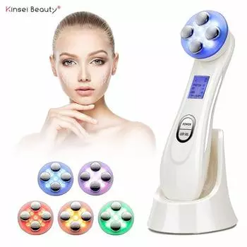 KinseiBeauty EMS светодиодный фотонный массажер мезотерапия электропорация радиочастотное устройство для ухода за кожей лица подтяжка лица подтяжка косметическая машина белый