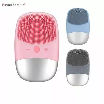 KinseiBeauty Sonic электрическая щетка для очищения лица силиконовый мини-очиститель для лица массажер для глубокой очистки пор щетка для очищения лица синий