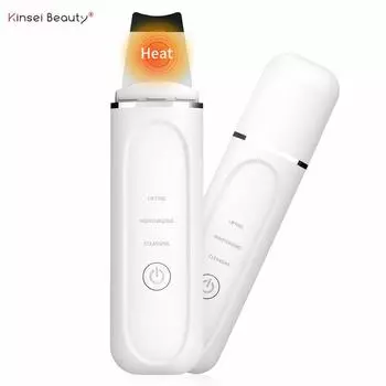 KinseiBeauty Ультразвуковой скруббер для кожи Ультразвуковой скруббер для кожи лица Электрическая лопатка для пилинга Очиститель пор Лифтинг лица Термальный уход