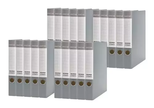 Kinstar Ring File A4 2 Holes 20 Boxes Vertical File Arch Type 250 Sheets Storage Spread D Ring A4 Binder Gray