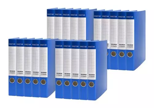 Kinstar Ring File A4 2 Holes 20 Boxes Vertical File Arch Type 250 Sheets Storage Spread D Ring A4 Binder Blue