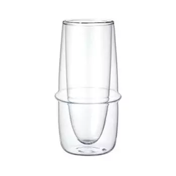 KINTO KRONOS Double Wall Champagne Glass 160ml Heat Resistant Glass Safe 23109 Microwave/Dishwasher