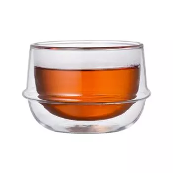 KINTO KRONOS Double Wall Tea Cup 200ml Heat Resistant Glass Safe Gift Present 23105 Microwave/Dishwasher
