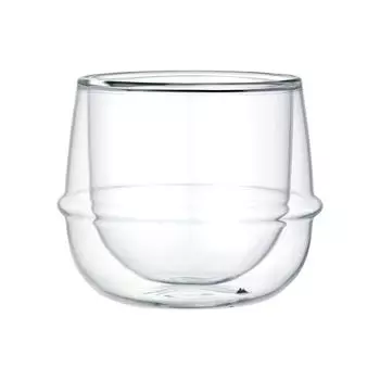 KINTO KRONOS Double Wall Wine Glass 250ml Heat Resistant Glass Safe Gift Present 23108 Microwave/Dishwasher