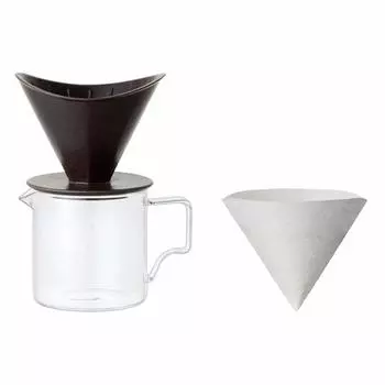 KINTO OCT Brewer Jug Set 2 чашки черного цвета со шкалой для кофе, можно мыть в посудомоечной машине 28902 чёрный