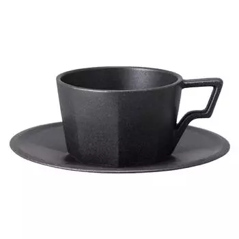 KINTO OCT Cup Saucer 220ml Black Safe Gift Present 28894 & Microwave/Dishwasher чёрный