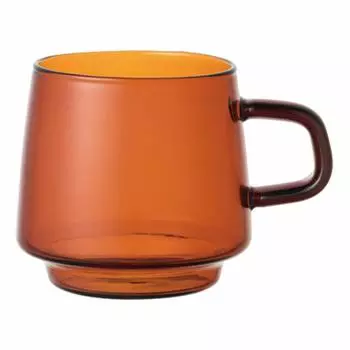 KINTO SEPIA Mug 340ml Amber Heat Resistant Glass Safe Gift Present 21741 Microwave/Dishwasher