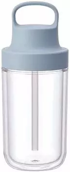 KINTO Too Go Bottle 360ml Light Blue with Straw Lightweight Water Bottle Dishwasher Safe Double Structure 20063 светло-синий