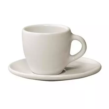 KINTO TOPO Чашка-блюдце 80 мл Белый 26545 & белый