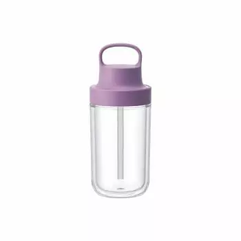 KINTO Two Go Bottle 360ml Purple with Straw Lightweight Water Bottle Dishwasher Safe Double Structure 20064 фиолетовый