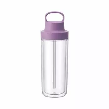KINTO Two Go Bottle 480ml Purple with Straw Lightweight Water Bottle Dishwasher Safe Double Structure 20074 фиолетовый