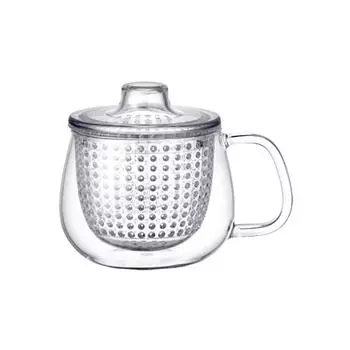 KINTO UNITEA Unimag 350 мл прозрачное термостойкое стекло 22911 серебряный