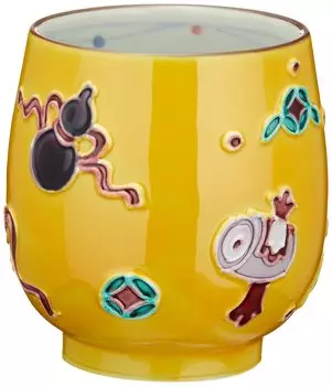 Киото Киёмидзу Сёхо, большая желтая драгоценная посуда, посуда, печь, чашка, диагональ, UCK621-01