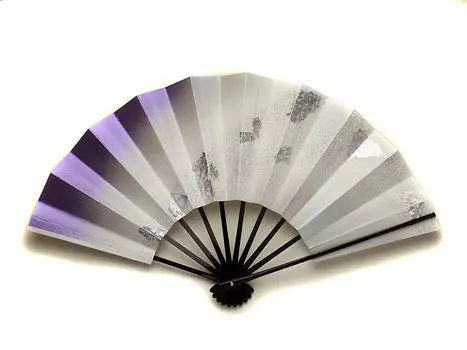 Киото Танец Молочный 9 5 Сделано в черном цвете Двойной Для Японских Танцев Веер в коробке, Веер, Путь, Фиолетовый, см, минуты, Япония, Киото, Кость, Двусторонний, Танец, фиолетовый