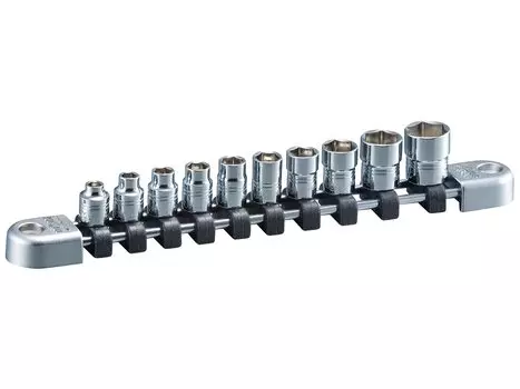 КИОТСКИЙ ИНСТРУМЕНТ (КТК) Набор торцевых головок Nepros 6.3SQ дюймов, набор из 10 штук, шестигранная форма NTB210BA