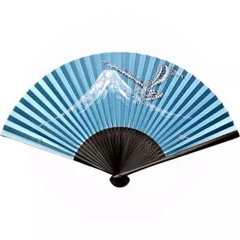 Киотский веер One Fuji Two Hawks Three Bakplant Киотский веер Сделано в Японии Бумажный веер Японский аксессуар Мастерство Fuji Hawk Nasubi Персональный подарок Подарок