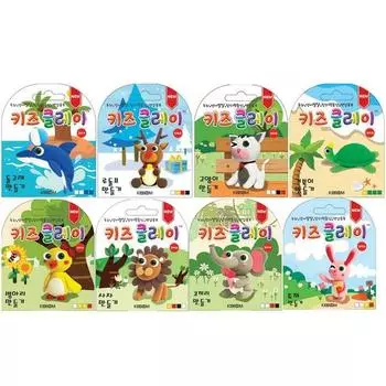 Kippum Kids Clay Mini, набор для изготовления животных из 8 предметов, разные цвета, корейские игрушки