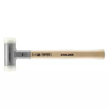 Киянка Halder SuperCraft Dead Blow, неотскакивающая, вставки из твердого нейлона, ручка из древесины гикори с защитой от повторного удара, 40 мм, 1,6 фунта.