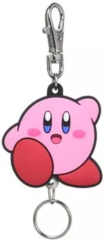 Kirby of the Stars Rubber Reel Keychain (Kirby Smiling)