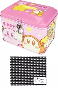 Kirby Piggy Bank Coin Bank with Tin Kirby Hyokkori Set Lock, Bank, (Piggy Bank, Non-Slip Sheet)