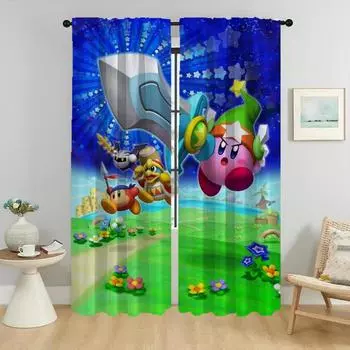 Kirbyes Window Curtain for Room 2 Panel Shades Tulle for Bedroom Blackout Curtains Home Interior Curtains Partition Living Child W50xH70cmx2pcs-CL