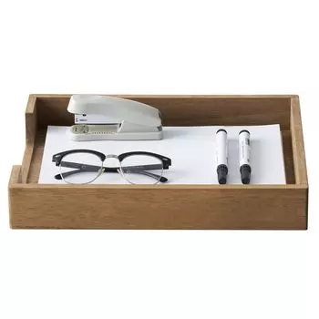 KIRIGEN Документ-кейс Настольный лоток Деревянный лоток для писем Полка для хранения документов Полный продукт 1 уровень Коричневый TQ-TP-DBR