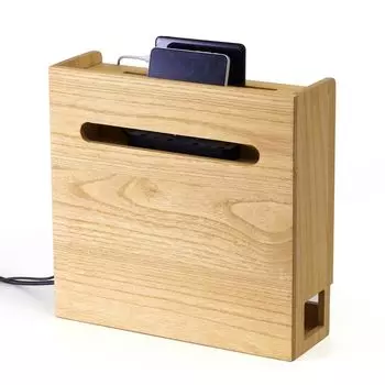 KIRIGEN Стильный деревянный маршрутизатор из павловнии с большим кабелем, подставка для смартфона, окрашенная растительным маслом, натуральный корпус, коробка, хранение, функция,