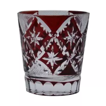 Kiriko Kiriko Kiriko Glass Kiriko Rocks Glass Wooden Box Present Gift Cloisonn (Red)