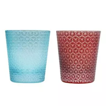 Kiriko Kiriko Pair Kiriko Glass Kiriko Rocks Glass Cold Mixed with Mixed with Hot 60th Gift Kiriko Chigiku Sake, Shochu, Water, Water, Celebration, красный