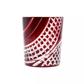 Kiriko Kiriko Sake Cup Glass Rock Tumbler Sake (Red)