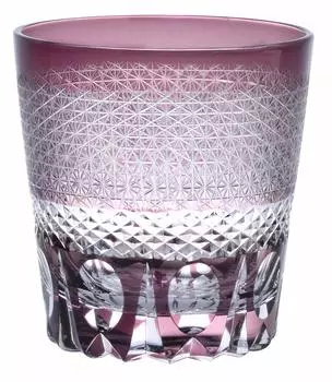 Kiriko Old Glass Cup Traditional Craft Dishwasher Safe [QD-588] (Purple)